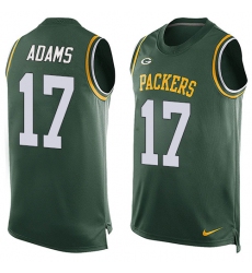 Men's Nike Green Bay Packers #17 Davante Adams Limited Green Player Name & Number Tank Top NFL Jersey