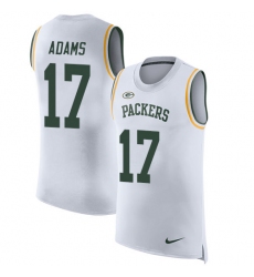 Men's Nike Green Bay Packers #17 Davante Adams Limited White Rush Player Name & Number Tank Top NFL Jersey
