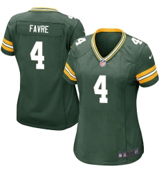 Women's Nike Green Bay Packers #4 Brett Favre Game Green Team Color NFL Jersey