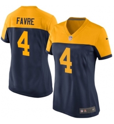 Women's Nike Green Bay Packers #4 Brett Favre Limited Navy Blue Alternate NFL Jersey