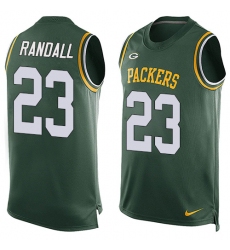 Men's Nike Green Bay Packers #23 Damarious Randall Limited Green Player Name & Number Tank Top NFL Jersey