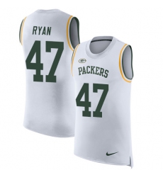 Men's Nike Green Bay Packers #47 Jake Ryan Limited White Rush Player Name & Number Tank Top NFL Jersey