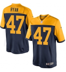 Youth Nike Green Bay Packers #47 Jake Ryan Elite Navy Blue Alternate NFL Jersey