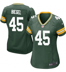 Women's Nike Green Bay Packers #45 Vince Biegel Game Green Team Color NFL Jersey