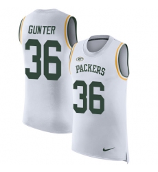 Men's Nike Green Bay Packers #36 LaDarius Gunter Limited White Rush Player Name & Number Tank Top NFL Jersey