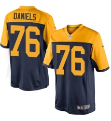 Youth Nike Green Bay Packers #76 Mike Daniels Elite Navy Blue Alternate NFL Jersey