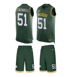 Men's Nike Green Bay Packers #51 Kyler Fackrell Limited Green Tank Top Suit NFL Jersey