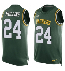 Men's Nike Green Bay Packers #24 Quinten Rollins Limited Green Player Name & Number Tank Top NFL Jersey