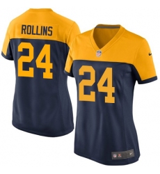 Women's Nike Green Bay Packers #24 Quinten Rollins Elite Navy Blue Alternate NFL Jersey
