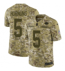 Men's Nike Green Bay Packers #5 Paul Hornung Limited Camo 2018 Salute to Service NFL Jersey