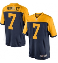 Youth Nike Green Bay Packers #7 Brett Hundley Elite Navy Blue Alternate NFL Jersey