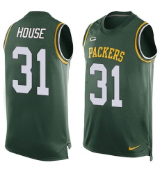 Men's Nike Green Bay Packers #31 Davon House Limited Green Player Name & Number Tank Top NFL Jersey