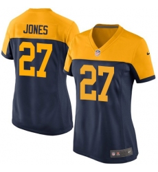 Women's Nike Green Bay Packers #27 Josh Jones Game Navy Blue Alternate NFL Jersey