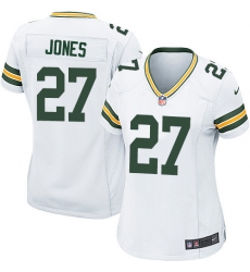 Women's Nike Green Bay Packers #27 Josh Jones Game White NFL Jersey