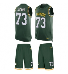 Men's Nike Green Bay Packers #73 Jahri Evans Limited Green Tank Top Suit NFL Jersey