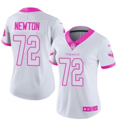 Women's Nike Houston Texans #72 Derek Newton Limited White/Pink Rush Fashion NFL Jersey