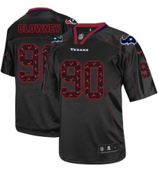 Men's Nike Houston Texans #90 Jadeveon Clowney Elite New Lights Out Black NFL Jersey