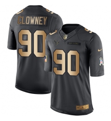 Youth Nike Houston Texans #90 Jadeveon Clowney Limited Black/Gold Salute to Service NFL Jersey