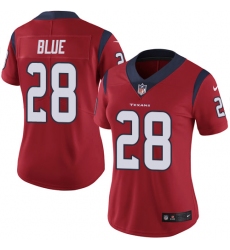 Women's Nike Houston Texans #28 Alfred Blue Elite Red Alternate NFL Jersey