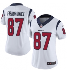 Women's Nike Houston Texans #87 C.J. Fiedorowicz Elite White NFL Jersey