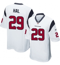 Men's Nike Houston Texans #29 Andre Hal Game White NFL Jersey