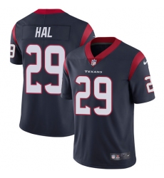 Youth Nike Houston Texans #29 Andre Hal Elite Navy Blue Team Color NFL Jersey