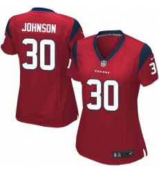 Women's Nike Houston Texans #30 Kevin Johnson Game Red Alternate NFL Jersey