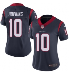 Women's Nike Houston Texans #10 DeAndre Hopkins Elite Navy Blue Team Color NFL Jersey