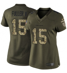 Women's Nike Houston Texans #15 Will Fuller V Elite Green Salute to Service NFL Jersey