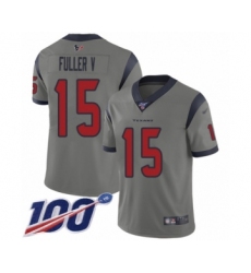 Youth Houston Texans #15 Will Fuller V Limited Gray Inverted Legend 100th Season Football Jersey