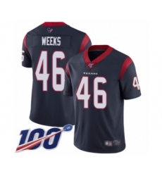 Men's Houston Texans #46 Jon Weeks Navy Blue Team Color Vapor Untouchable Limited Player 100th Season Football Jersey