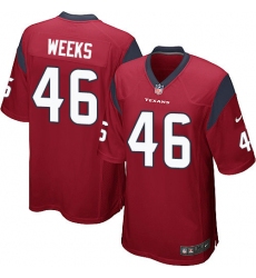 Men's Nike Houston Texans #46 Jon Weeks Game Red Alternate NFL Jersey