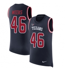 Men's Nike Houston Texans #46 Jon Weeks Limited Navy Blue Rush Player Name & Number Tank Top NFL Jersey