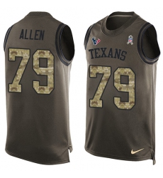 Men's Nike Houston Texans #79 Jeff Allen Limited Green Salute to Service Tank Top NFL Jersey