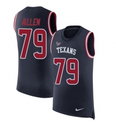 Men's Nike Houston Texans #79 Jeff Allen Limited Navy Blue Rush Player Name & Number Tank Top NFL Jersey