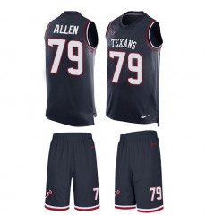 Men's Nike Houston Texans #79 Jeff Allen Limited Navy Blue Tank Top Suit NFL Jersey