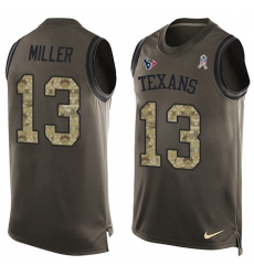 Men's Nike Houston Texans #13 Braxton Miller Limited Green Salute to Service Tank Top NFL Jersey