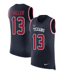 Men's Nike Houston Texans #13 Braxton Miller Limited Navy Blue Rush Player Name & Number Tank Top NFL Jersey