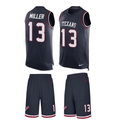 Men's Nike Houston Texans #13 Braxton Miller Limited Navy Blue Tank Top Suit NFL Jersey