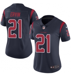 Women's Nike Houston Texans #21 Tyler Ervin Limited Navy Blue Rush Vapor Untouchable NFL Jersey