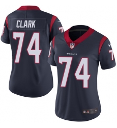 Women's Nike Houston Texans #74 Chris Clark Elite Navy Blue Team Color NFL Jersey