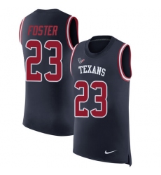 Men's Nike Houston Texans #23 Arian Foster Limited Navy Blue Rush Player Name & Number Tank Top NFL Jersey