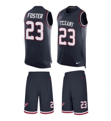 Men's Nike Houston Texans #23 Arian Foster Limited Navy Blue Tank Top Suit NFL Jersey