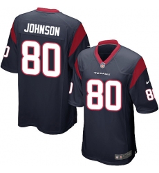 Men's Nike Houston Texans #80 Andre Johnson Game Navy Blue Team Color NFL Jersey