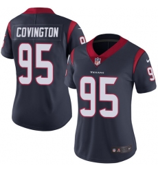 Women's Nike Houston Texans #95 Christian Covington Elite Navy Blue Team Color NFL Jersey