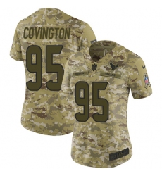 Women's Nike Houston Texans #95 Christian Covington Limited Camo 2018 Salute to Service NFL Jersey