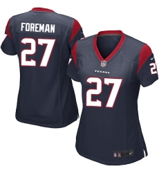 Women's Nike Houston Texans #27 D'Onta Foreman Game Navy Blue Team Color NFL Jersey