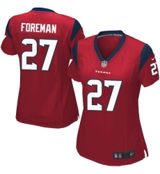 Women's Nike Houston Texans #27 D'Onta Foreman Game Red Alternate NFL Jersey