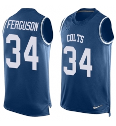 Men's Nike Indianapolis Colts #34 Josh Ferguson Limited Royal Blue Player Name & Number Tank Top NFL Jersey