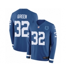 Youth Nike Indianapolis Colts #32 T.J. Green Limited Blue Therma Long Sleeve NFL Jersey